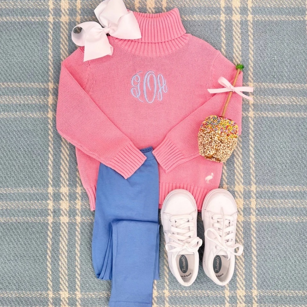 Tbbc Townsend Turtleneck Sweater - Hamptons Hot Pink W/ Palm Beach Pink Size 12